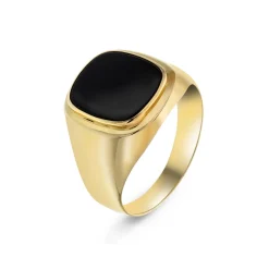 David-Andersen Herre|Ringer>Ring, Signet Onyx gult gull